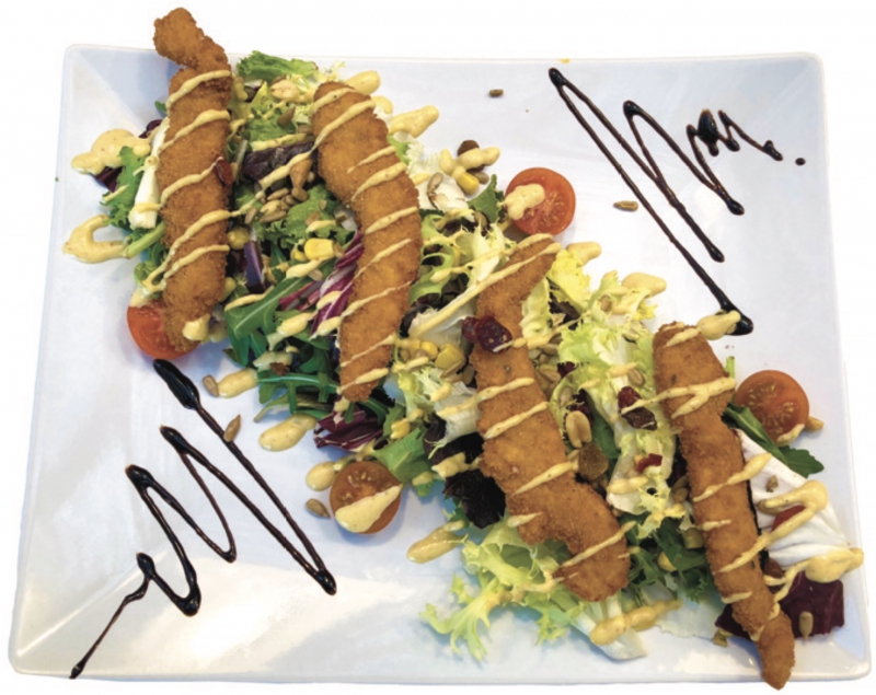 ENSALADA DE POLLO  CON SALSA DE HIGOS